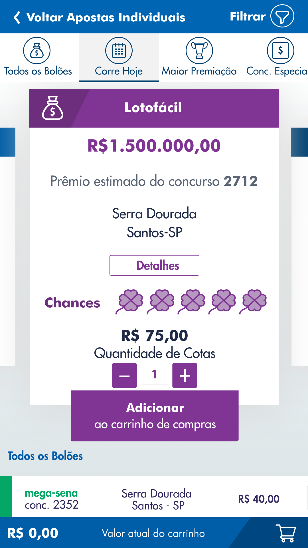 Tela de instrução da missão 1