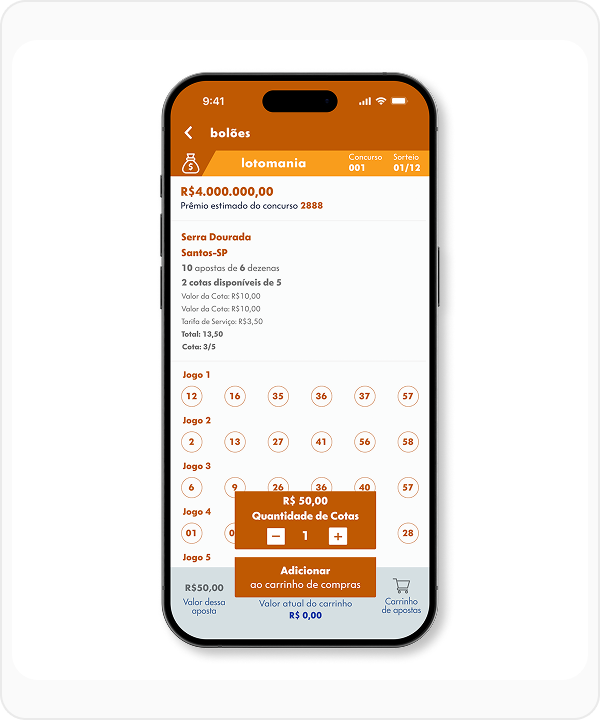Tela do aplicativo com contraste 4.51:1