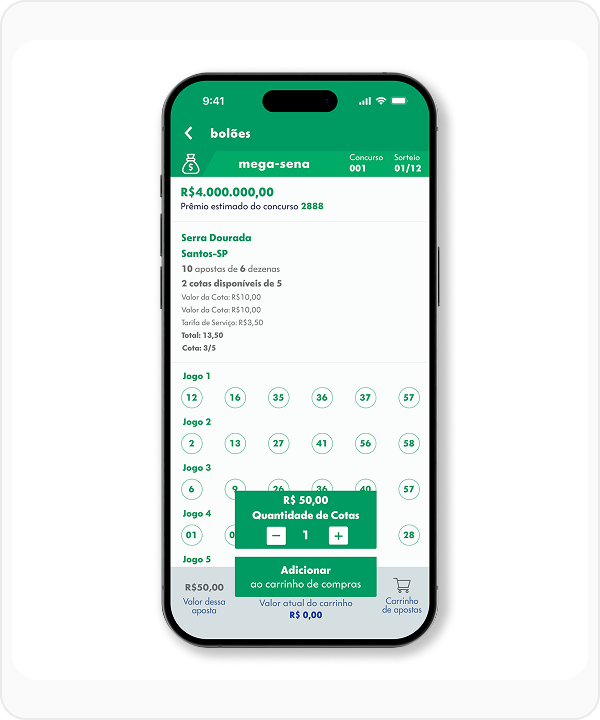 Tela do aplicativo com contraste 3.57:1