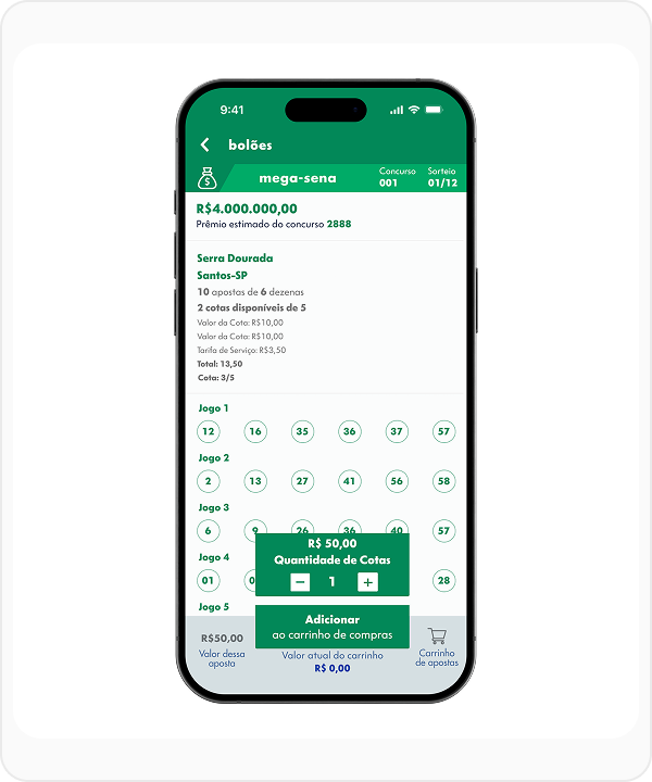 Tela do aplicativo com contraste 4.5:1