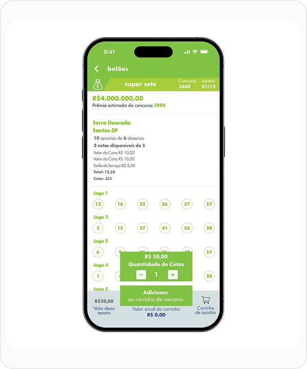 Tela do aplicativo com contraste 2.14:1
