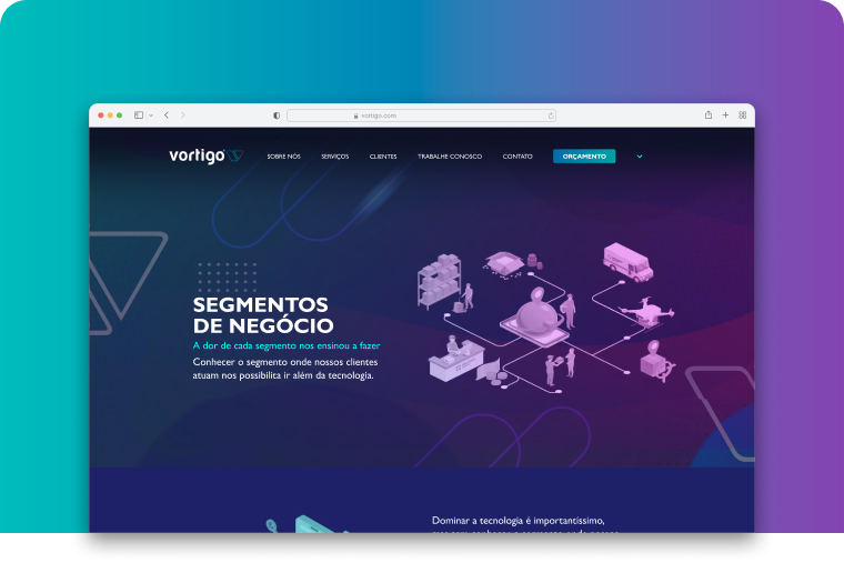 Tela Segmentos de Negócio