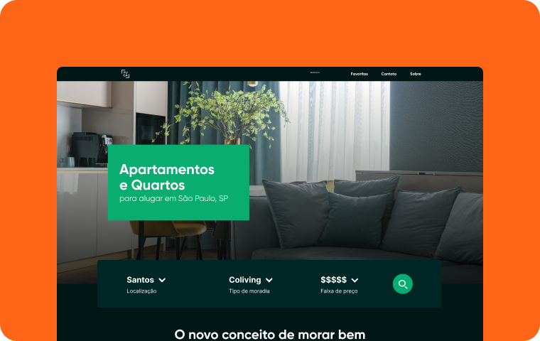 Wireframe em alta fidelidade da página inicial